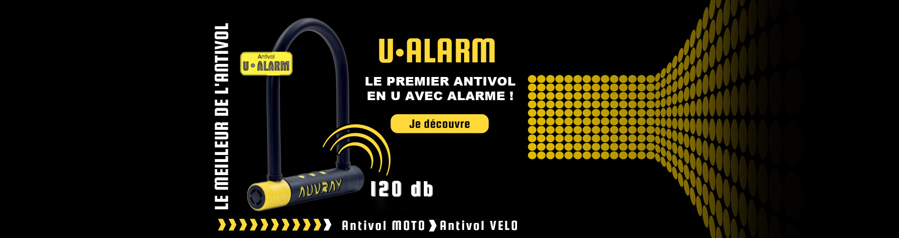 Lock Alarm Ultra Antivol U avec alarme à clé pour vélo urbain